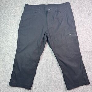 Eddie Bauer Womens 12 Rainier Capri Outdoor Gorpcore Black Stretch Zip Pocket